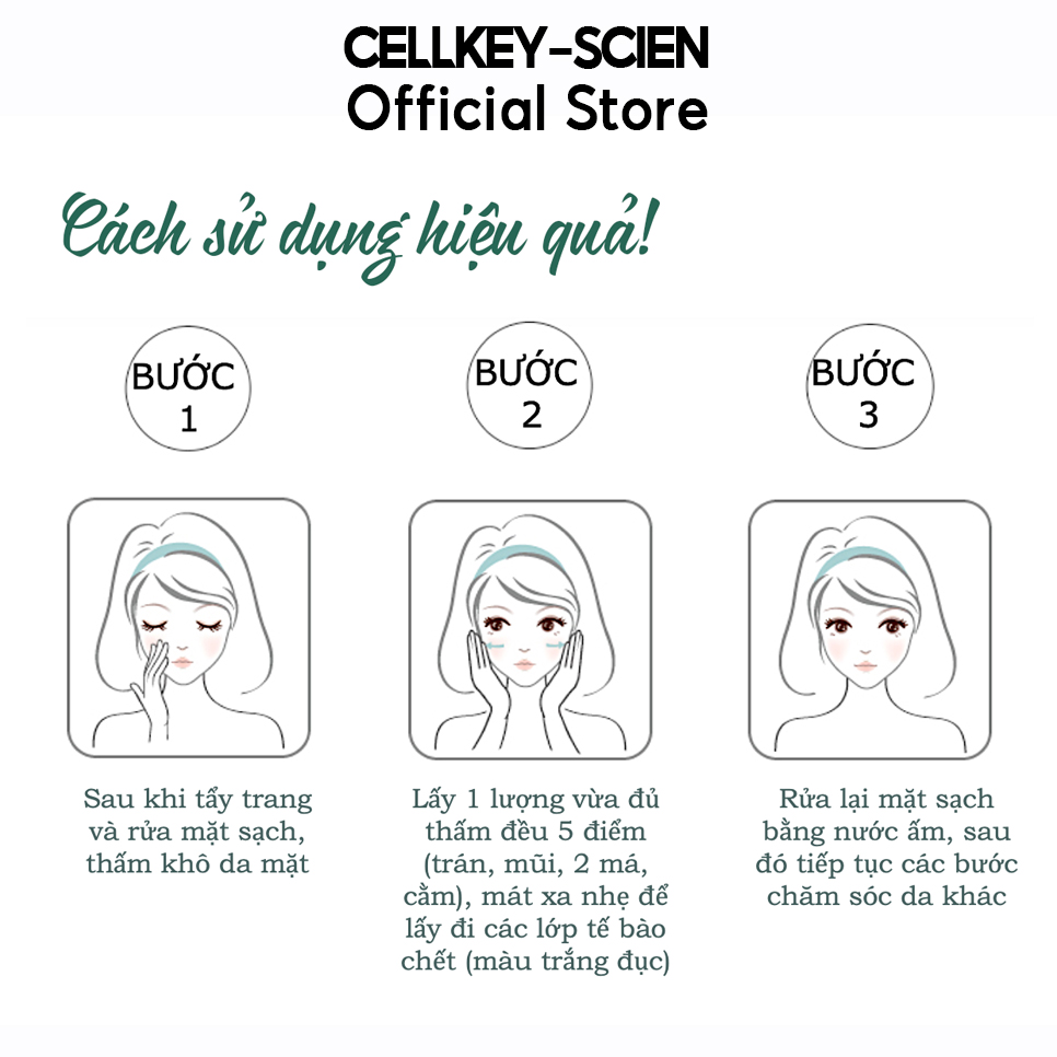 Combo 2 Tẩy Da Chết Tế Bào Gốc Thực Vật Làm Sạch Sâu Dịu Nhẹ Dưỡng Ẩm Trắng Da Chống Nhăn Cho Da Nhạy Cảm Cellkey-Scien White Peeling Gel