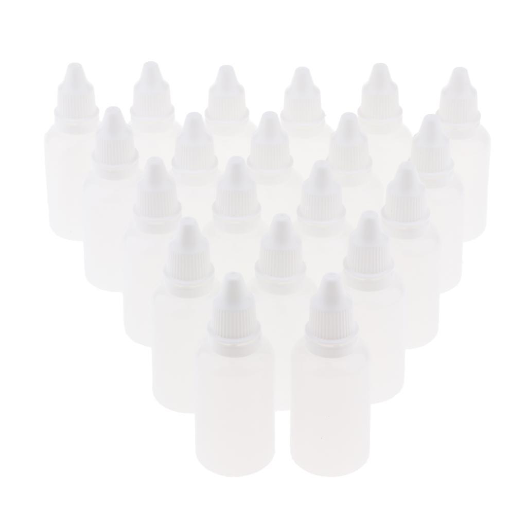 20pcs Reusable Empty Needle Tip Dropper Bottle Eye Liquid Vials Plastic 30ml
