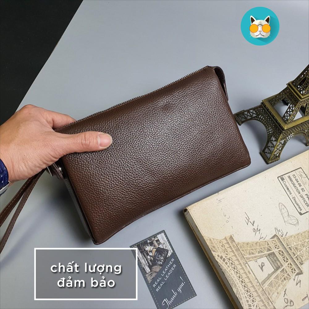 Ví Da Clutch hộp nam da mill CL130  - 100% da bò thật