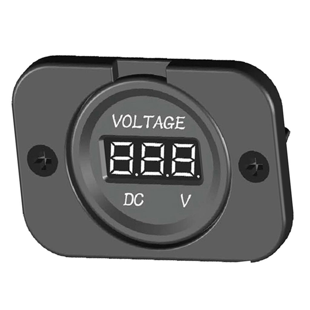 Rear Panel Digital LED Display Voltmeter Auto Gauge 12V-24V Voltage Tester Volt Monitor Meter/1PACK BLACK