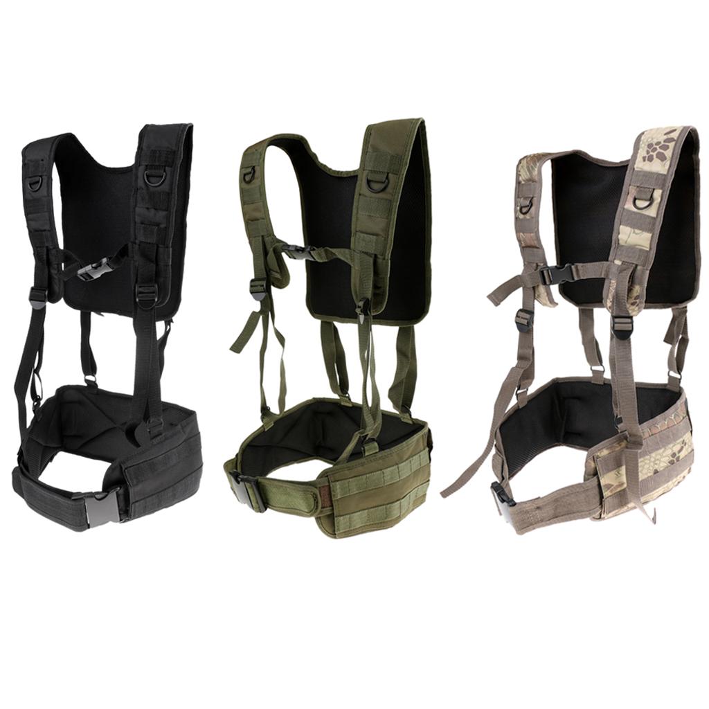 Molle Combat Vest with Battle Belt Hunting Harness Plate Carrier Chest Rig