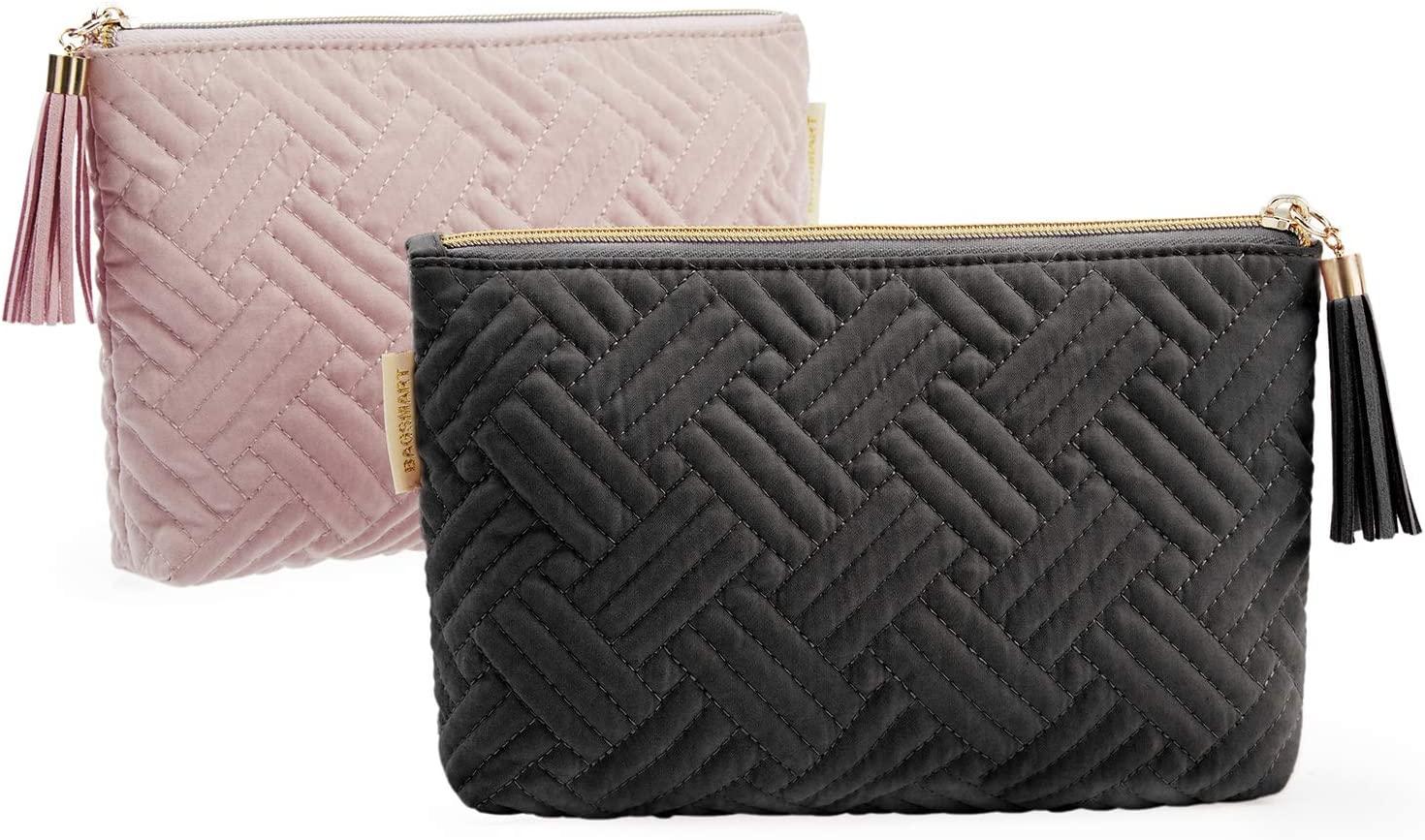 Túi mỹ phẩm dành cho phụ nữ 2 miếng túi trang điểm di động Túi tổ chức đa chức năng Túi du lịch mini cho bàn chải trang điểm, đóng gói son