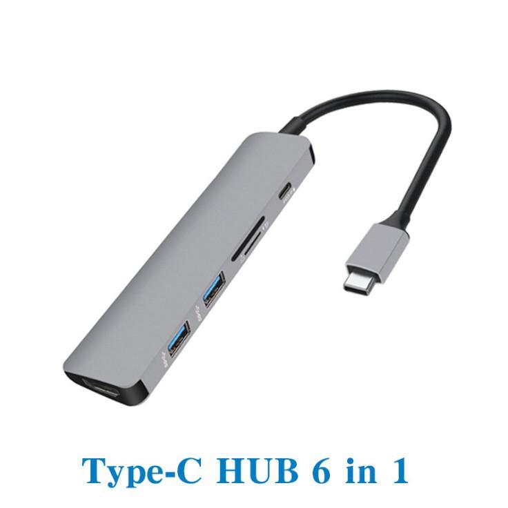 Hub USB Type C cho Macbook 1 ra 6 hỗ trợ truyền tải dữ liệu 3.0 và xuất video 4K HDMI - Gia dụng SG