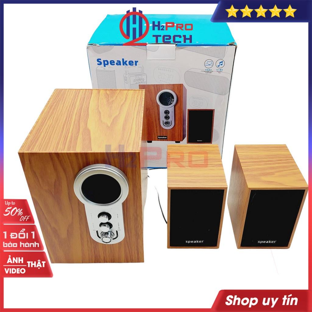 Bộ 3 Loa Máy Tính Pc Cao Cấp 2.1 Bluetooth Speaker E-2202- Loa Vi Tính Để Bàn Chỉnh Âm Bass Treble Hay-H2Pro Tech