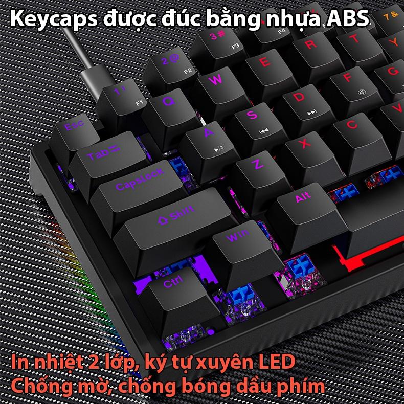 Bàn phím cơ Coputa bàn phím máy tính có dây laptop mini gaming chơi game mini Full LED K620