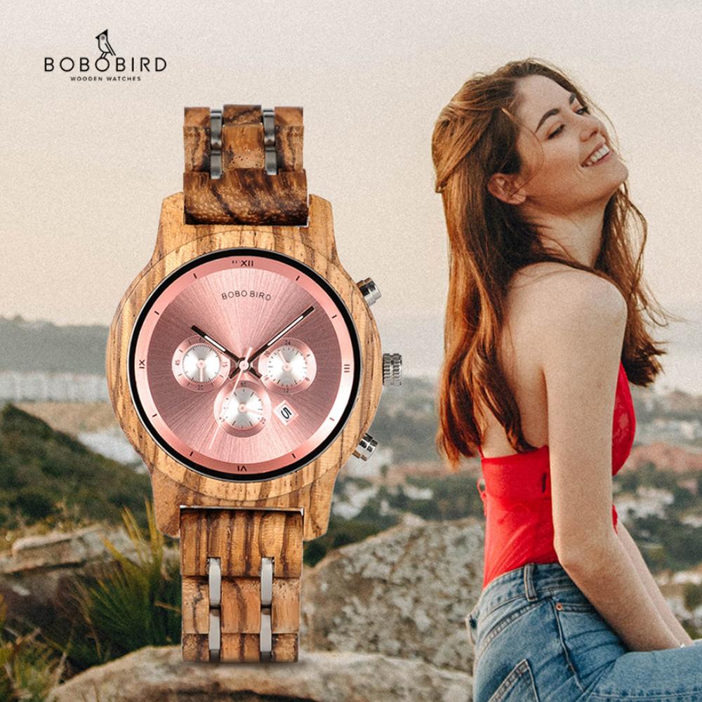 Đồng hồ BOBO BIRD Womens bằng gỗ Chronograph & Hiển thị ngày