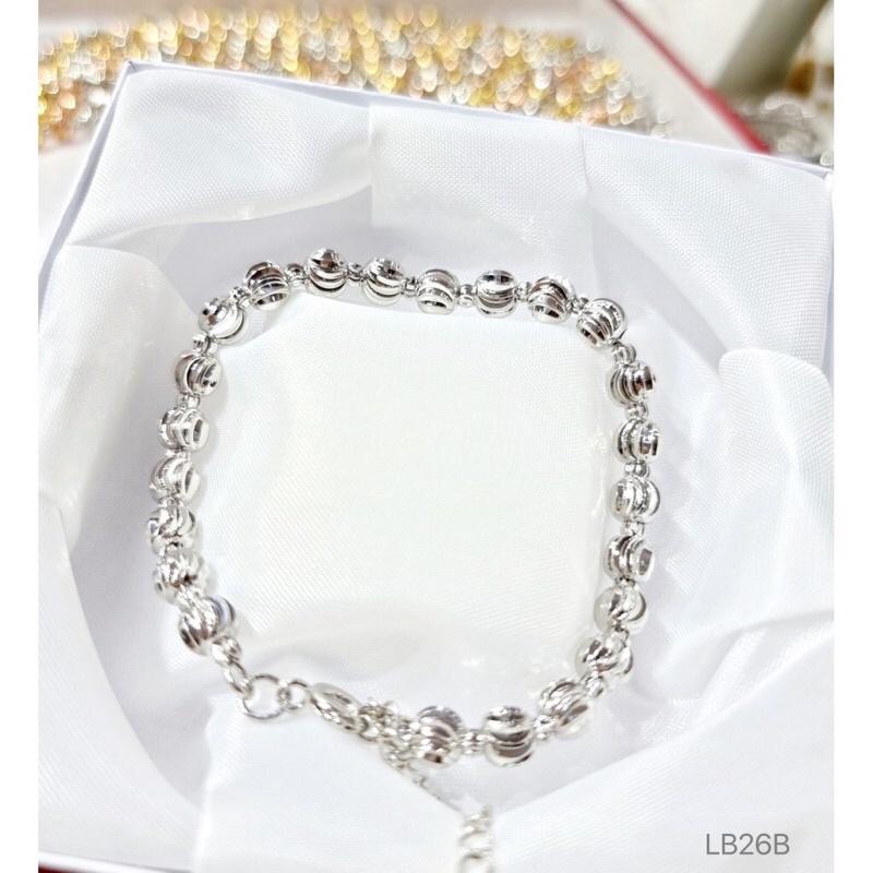 Lắc tay bi xi bạch kim siêu sáng LBB26