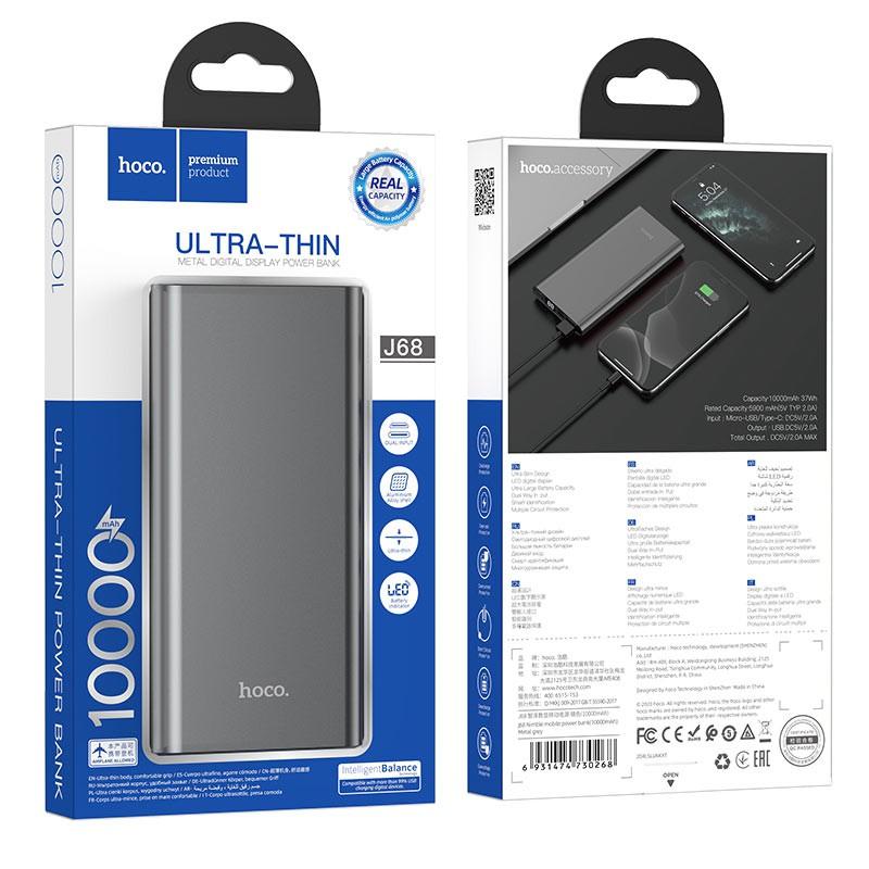 Pin sạc dự phòng Hoco J68 10000 mah Dành cho điện thoại iPhone iP Huawei Samsung Oppo Realme - Hàng chính hãng