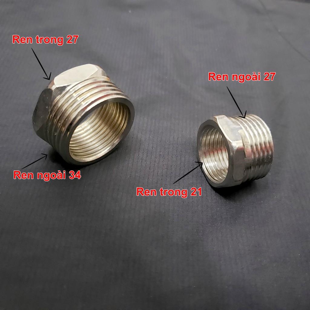 Nối ren bằng inox ren trong, Ren Ngoài 21, 27, 34