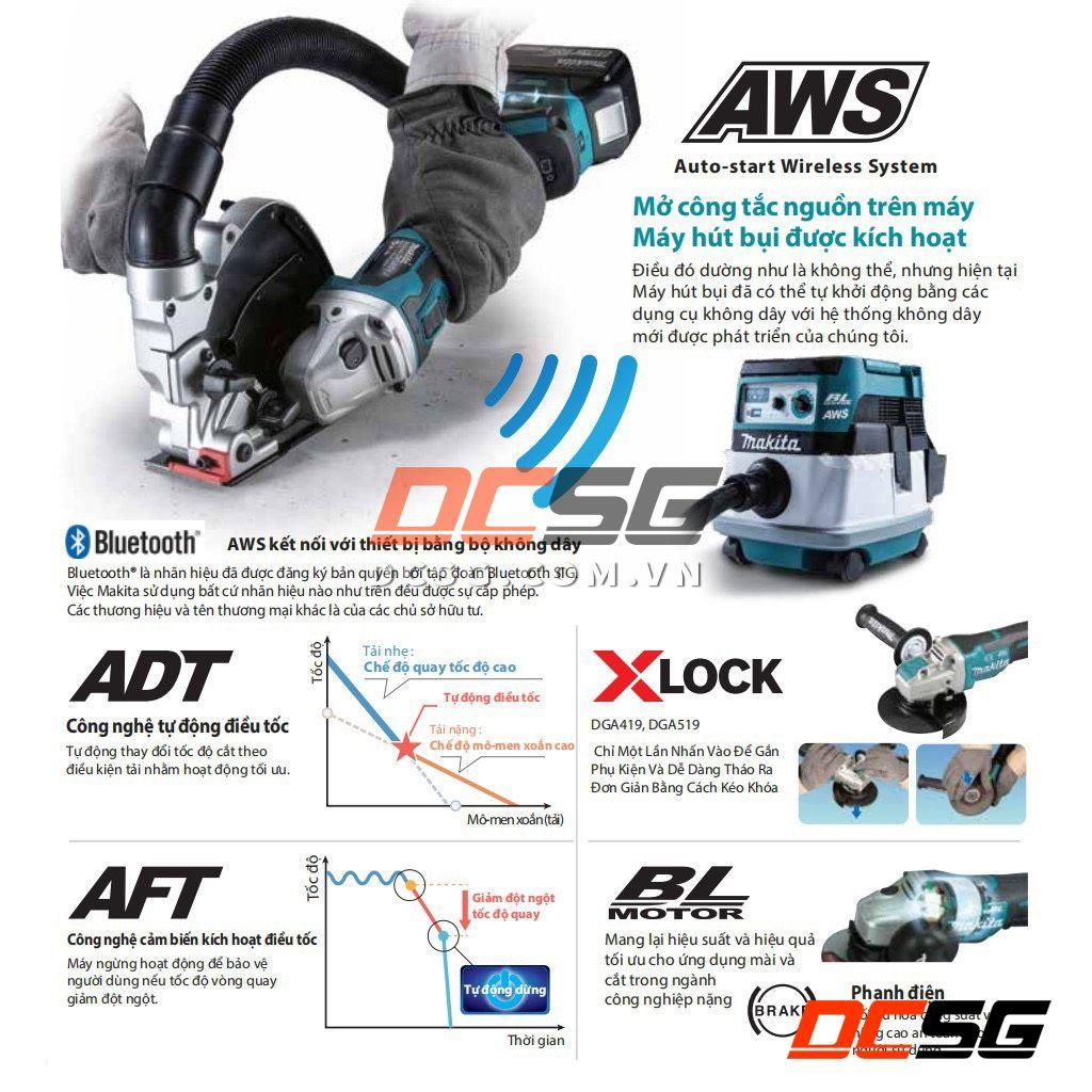 Máy mài góc 100mm dùng pin 18V Makita DGA404Z | DCSG