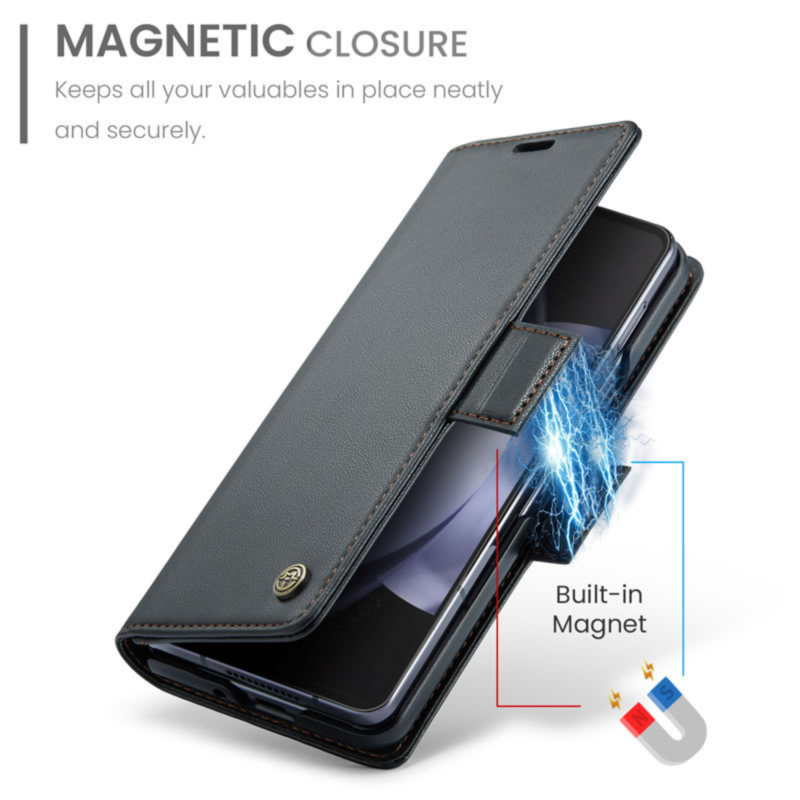 Bao da Caseme cao cấp dành cho Samsung Galaxy Z Fold5 có khe cắm thẻ chặn RFID - Hàng Nhập Khẩu