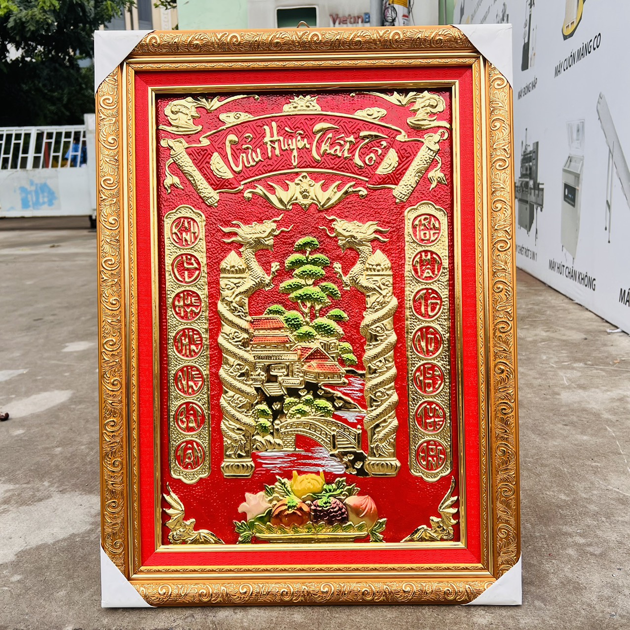 Cửu huyền thất tổ bằng đồng cao 60cm x ngang 42cm- Mặt kính