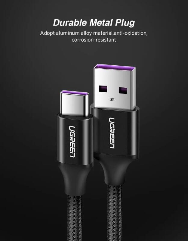 Ugreen UG50566US279TK 0.5M 5A Cáp dữ liệu USB Type-C sang USB 2.0 màu đen - HÀNG CHÍNH HÃNG