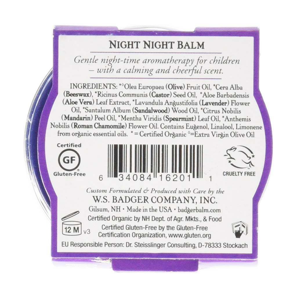 Sáp dầu hữu cơ giúp bé ngủ ngon Badger Night Night Balm USDA Organic - 56g