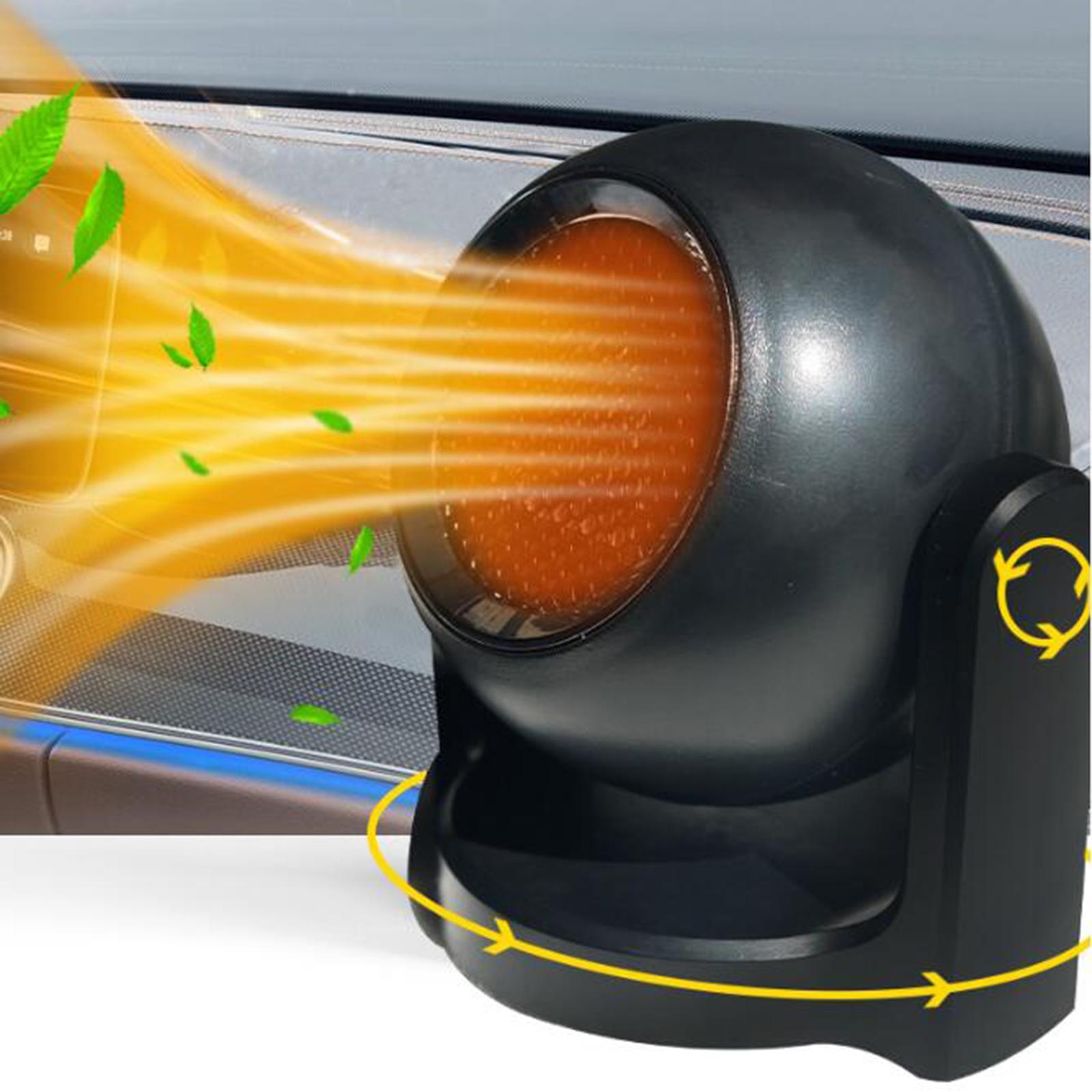 Auto Heater Defroster Demister 2 In 1 Portable 12v Black