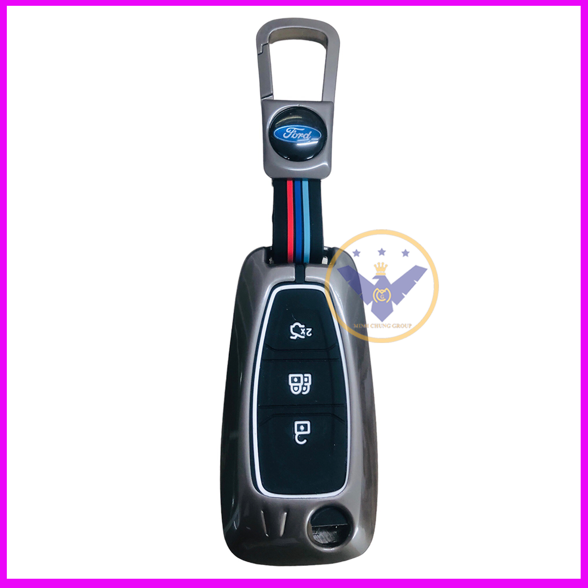 Ốp chìa khóa Titan cho xe Ford Ranger XLS, Ford Focus 3 nút khoá gập
