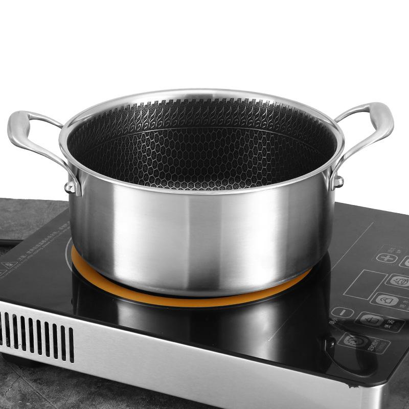 Giao hàng nhanh hai tai nồi canh inox 304 hấp hầm hầm không tráng phủ chống dính bếp gas cảm ứng thích hợp cho 24