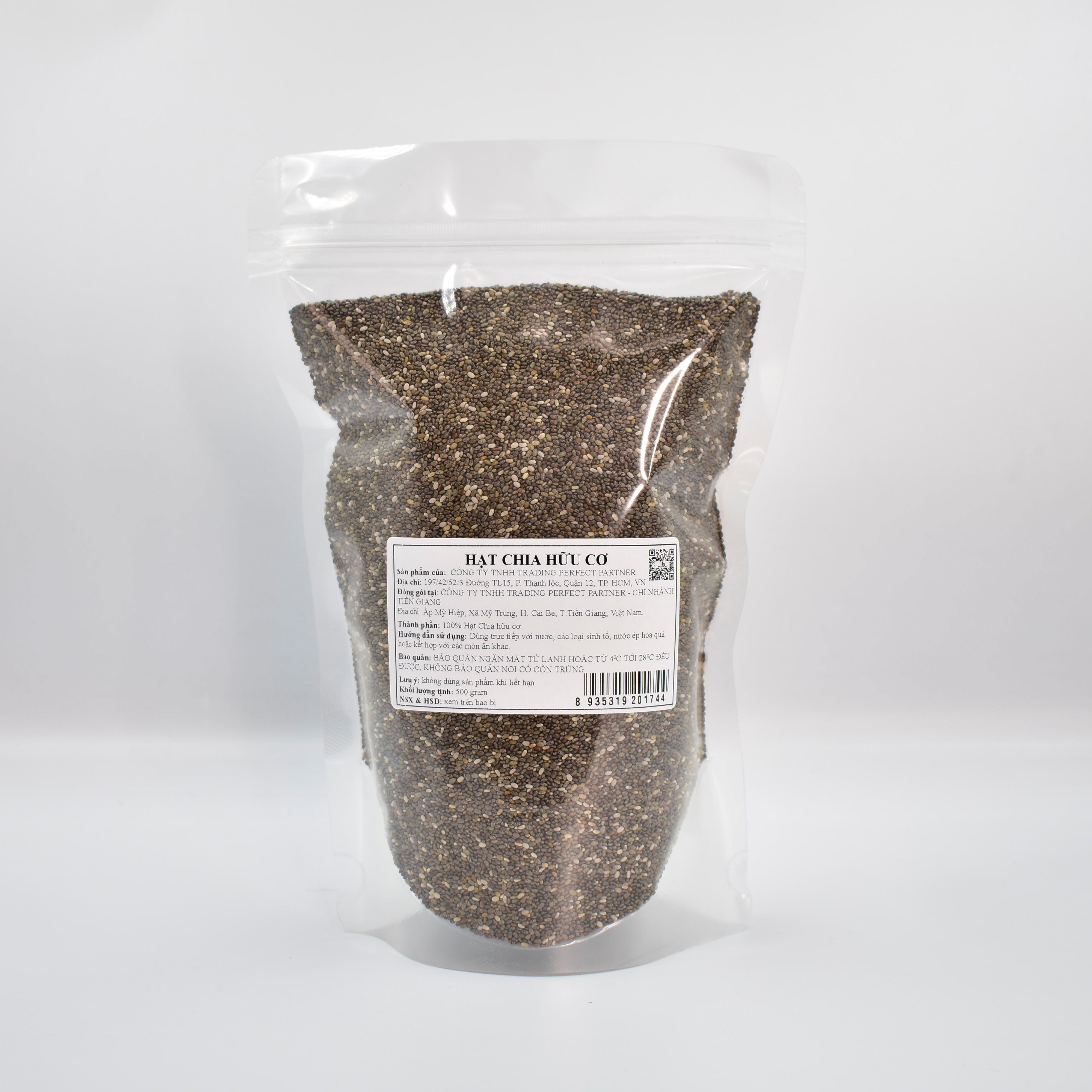 Hạt Chia Đen Hữu cơ SMILENUTS túi 500g - (Hạt chia hữu cơ nhập khẩu từ Nam Mỹ - Hạt sạch, sáng, nở đều)