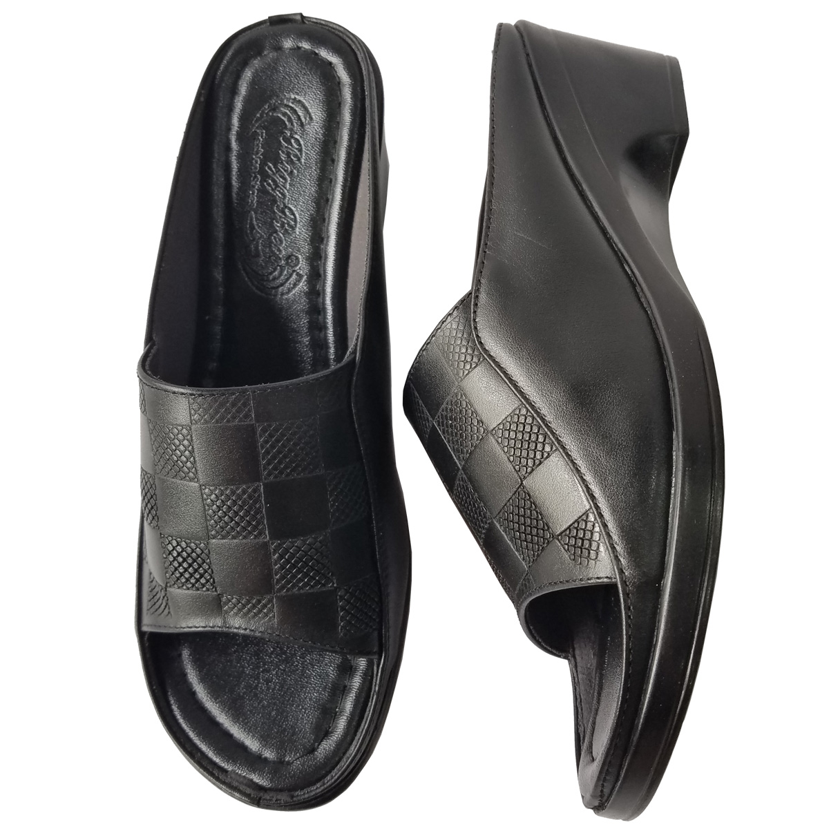 Dép Đế Xuồng Nữ BIGBEN Da Bò Thật Cao 5 Phân DX62