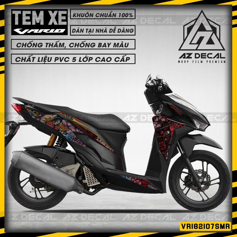 Tem Rời Dán Xe Vario / Click Mẫu Samurai 01 |  VR182107SMR | Decal Chế Xe Máy Chất Liệu PVC Cao Cấp