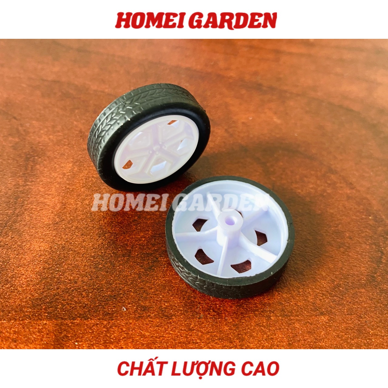 4 bánh xe cao su mini đường kính 26mm kèm 2 truc dài 100mm mô hình - HM0050