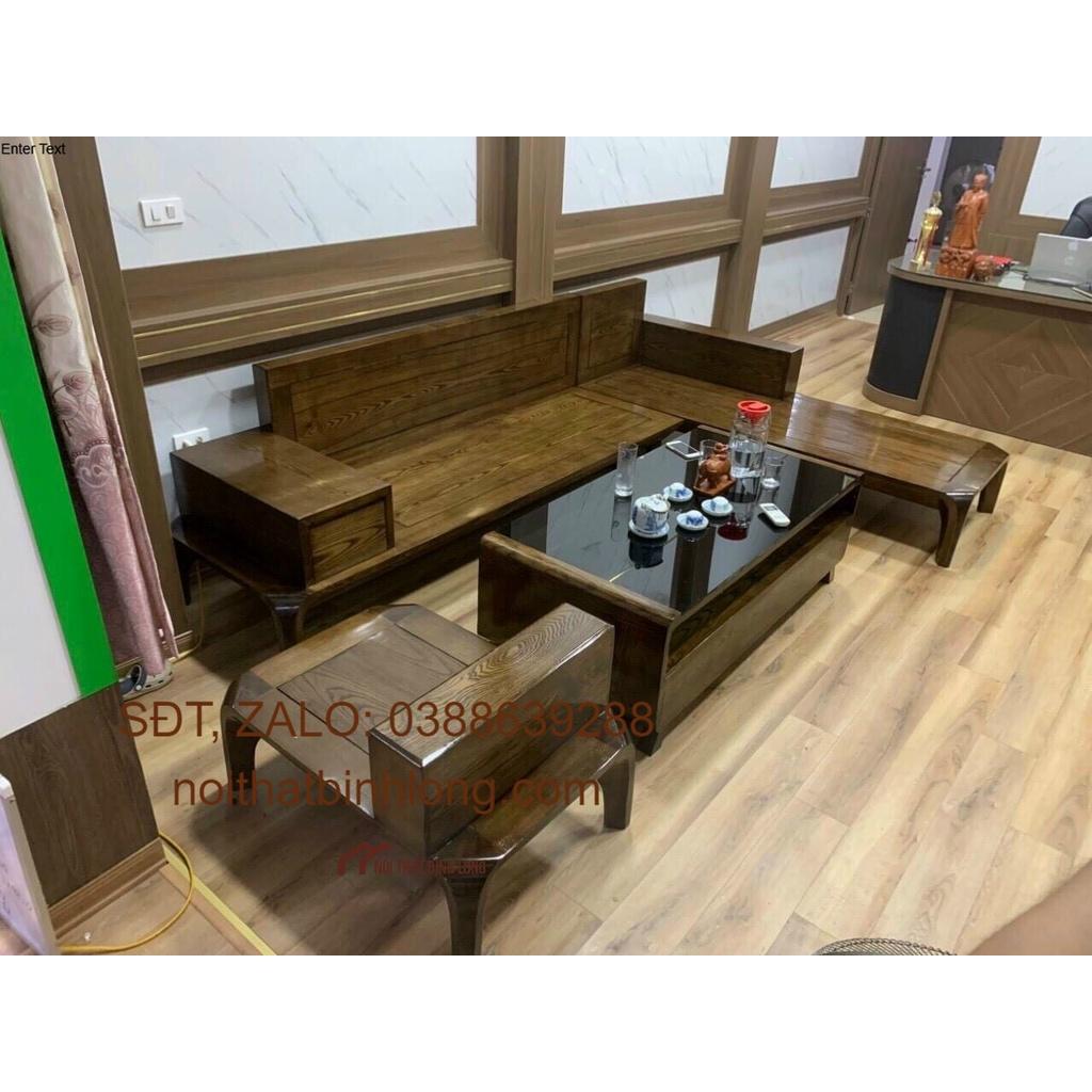 Bộ bàn ghế sofa phòng khách sang trọng gỗ sồi Mỹ