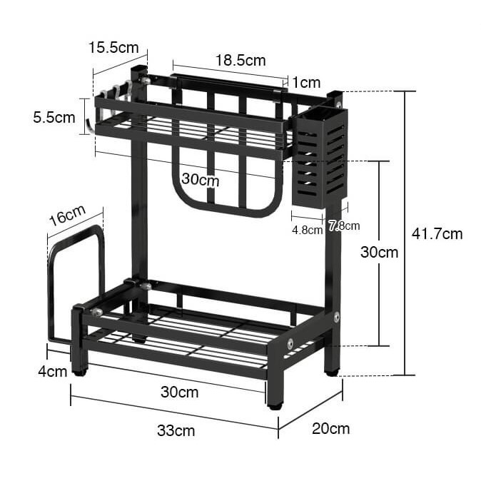 Kệ để gia vị 2 tầng nhà bếp sơn tĩnh điện đa năng