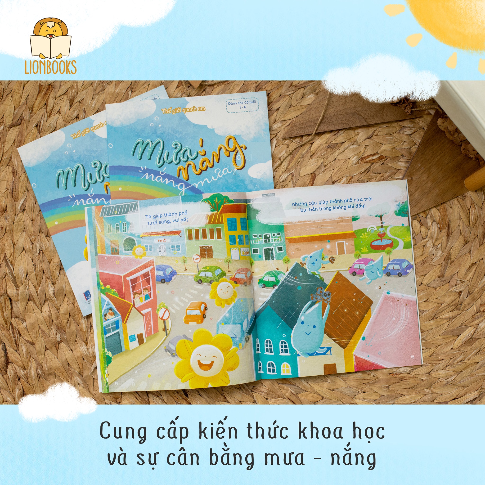 Sách Cho Bé 0-3 Tuổi - Cuốn Mưa Nắng Nắng Mưa - Truyện Tranh Kể Trước Khi Ngủ Cho Bé 1-2-3-4-5-6 Tuổi