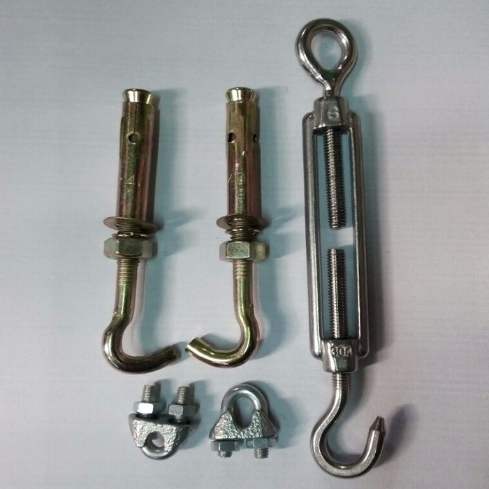 Dây phơi quần áo thông minh dây cáp loại 5mm dài 7 mét- Tặng kèm 2 khóa cáp ,2 tăng đơ , 2 nở móc