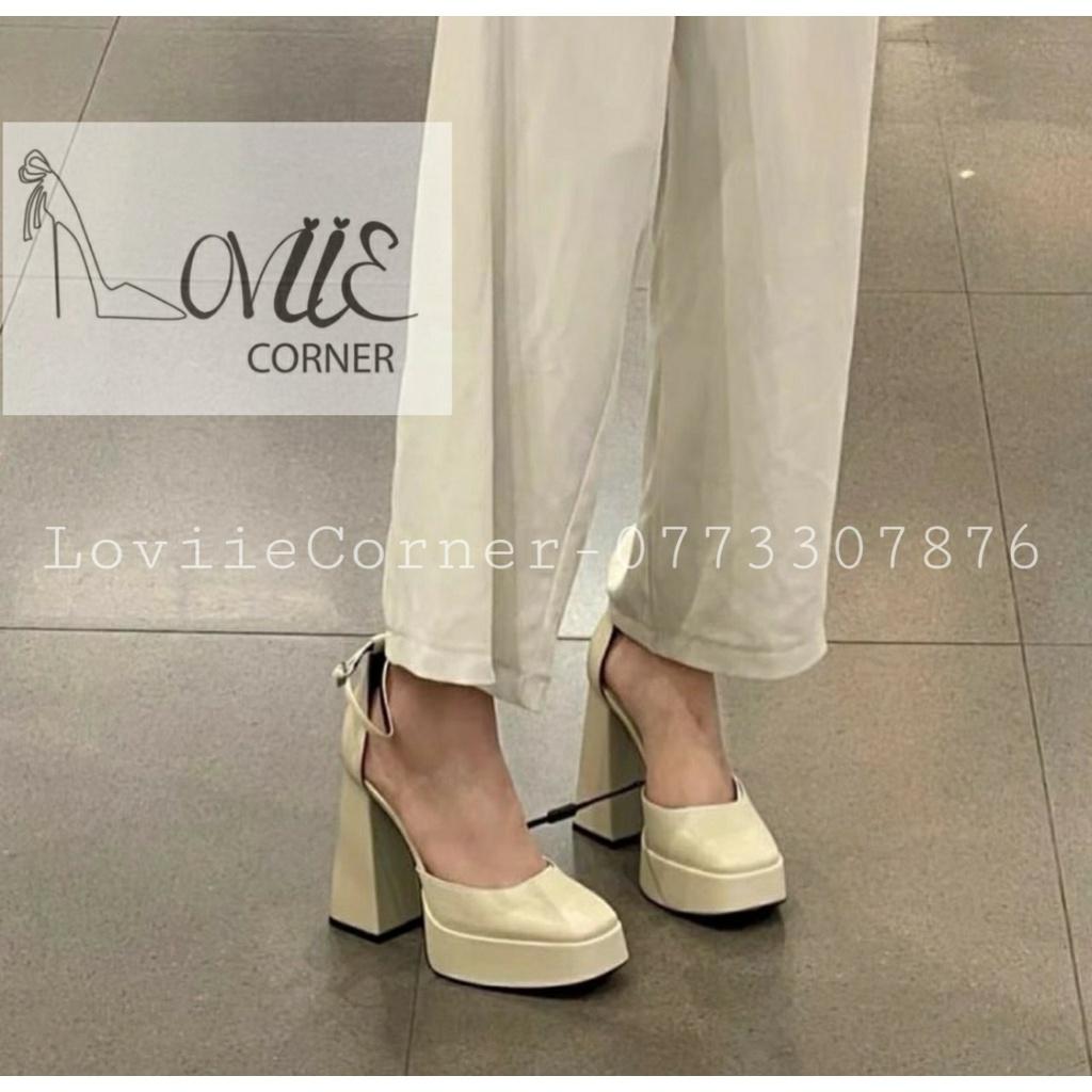 GIÀY THỜI TRANG LOVIIECORNER - SANDAL CAO GÓT BÍT MŨI TRÒN - GUỐC NỮ ĐÚP CAO 11 PHÂN - G221056