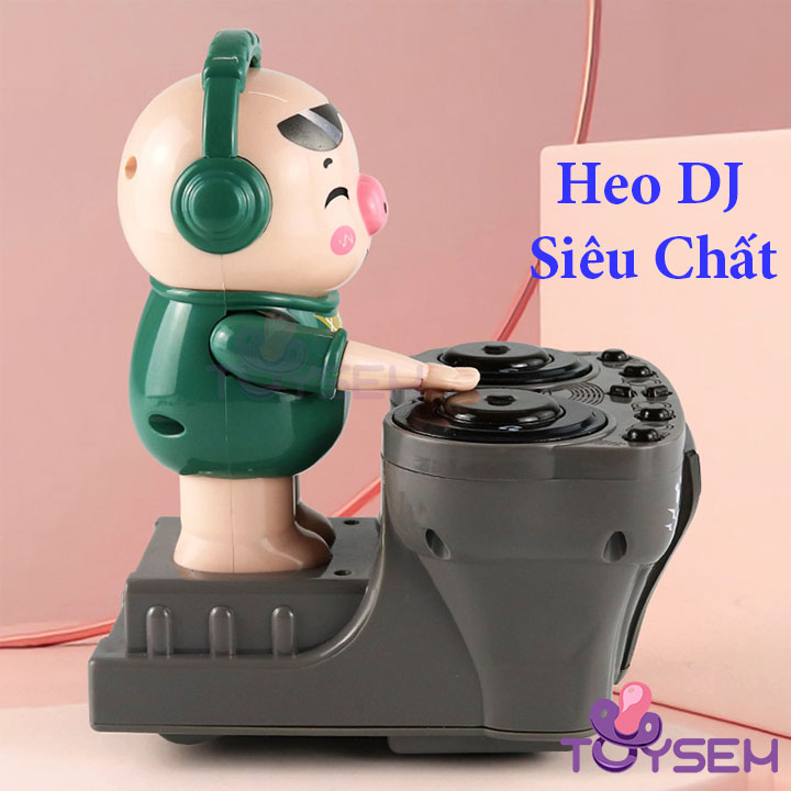 Đồ chơi trẻ em heo DJ đánh nhạc nhún nhảy có đèn led 4 bài hát - Đồ chơi âm nhạc - Quà tặng sinh nhật cho bé trai, bé gái cute