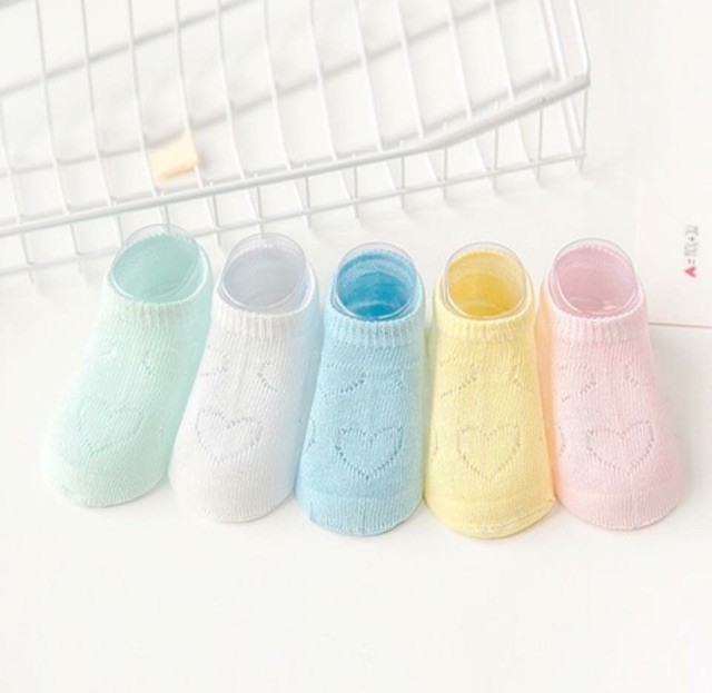 5 Đôi Tất Cho Bé Trẻ Em Lưới Mùa Hè Siêu Mỏng Thoáng Khí Dành Trẻ Em 0 - 3 tuồi