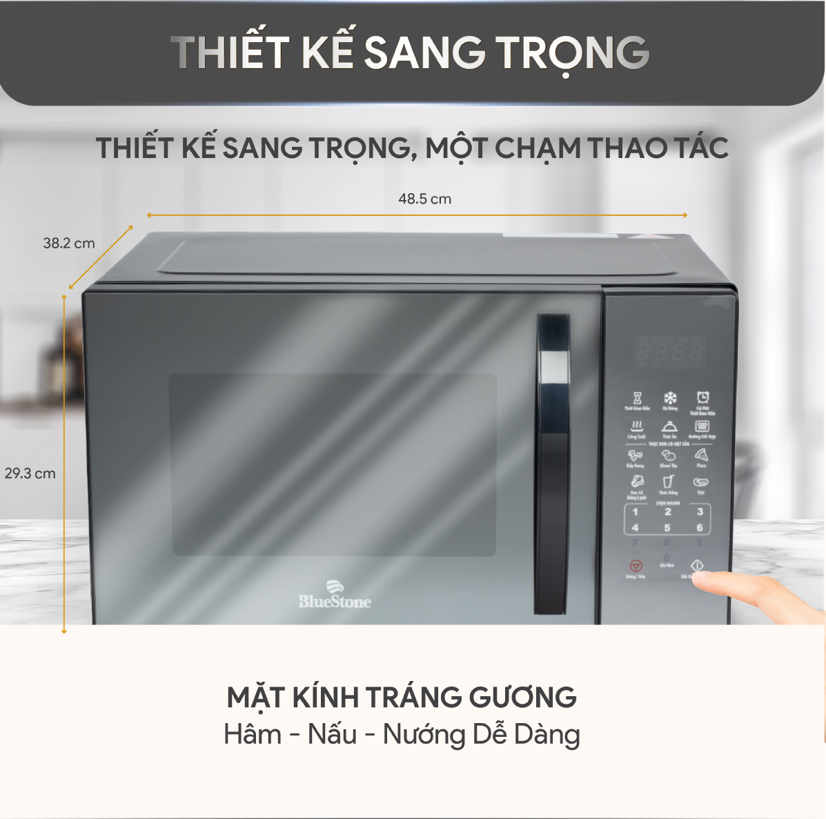 Lò Vi Sóng Có Nướng BlueStone MOB-7833 ( 25 Lít) - Hàng chính hãng