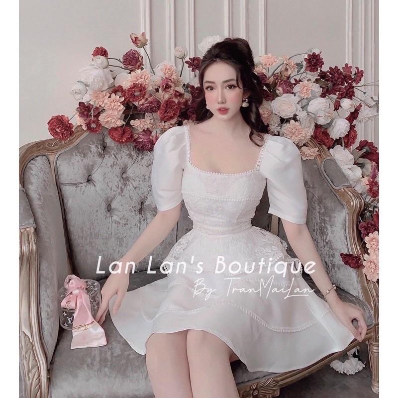 Váy Xoè Phối Ren Đầm Nữ Dự Tiệc