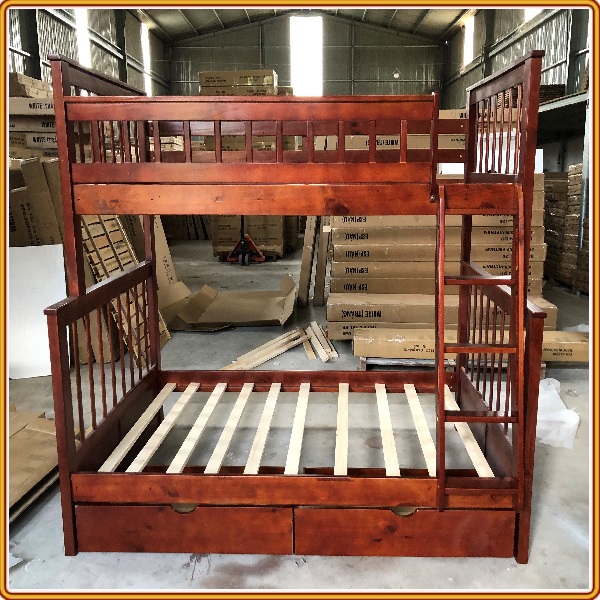 Giường 2 tầng màu nâu Tundo trên 1m dưới 1m2