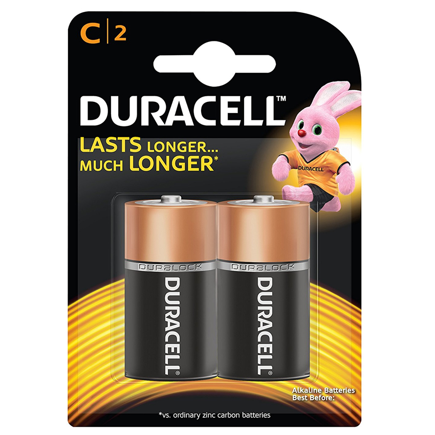 Pin Duracell Alkaline C Battery ( Bộ 2 Viên - Pin C ) - Hàng chính hãng