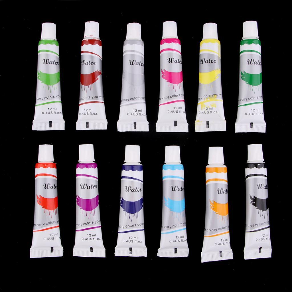 12 Colors Watercolor Paint Set Tube Artist Non Toxic Pigments For Kids Adults Professional Painting on Canvas Wood Clay Ceramic Crafts
