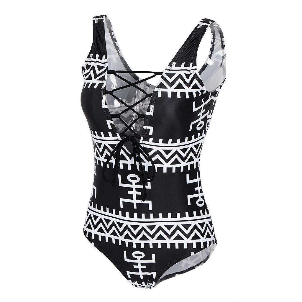 Women's Hollow Out Sleeveless Monokini Swimsuit High Cut Leg One Piece Bikini
