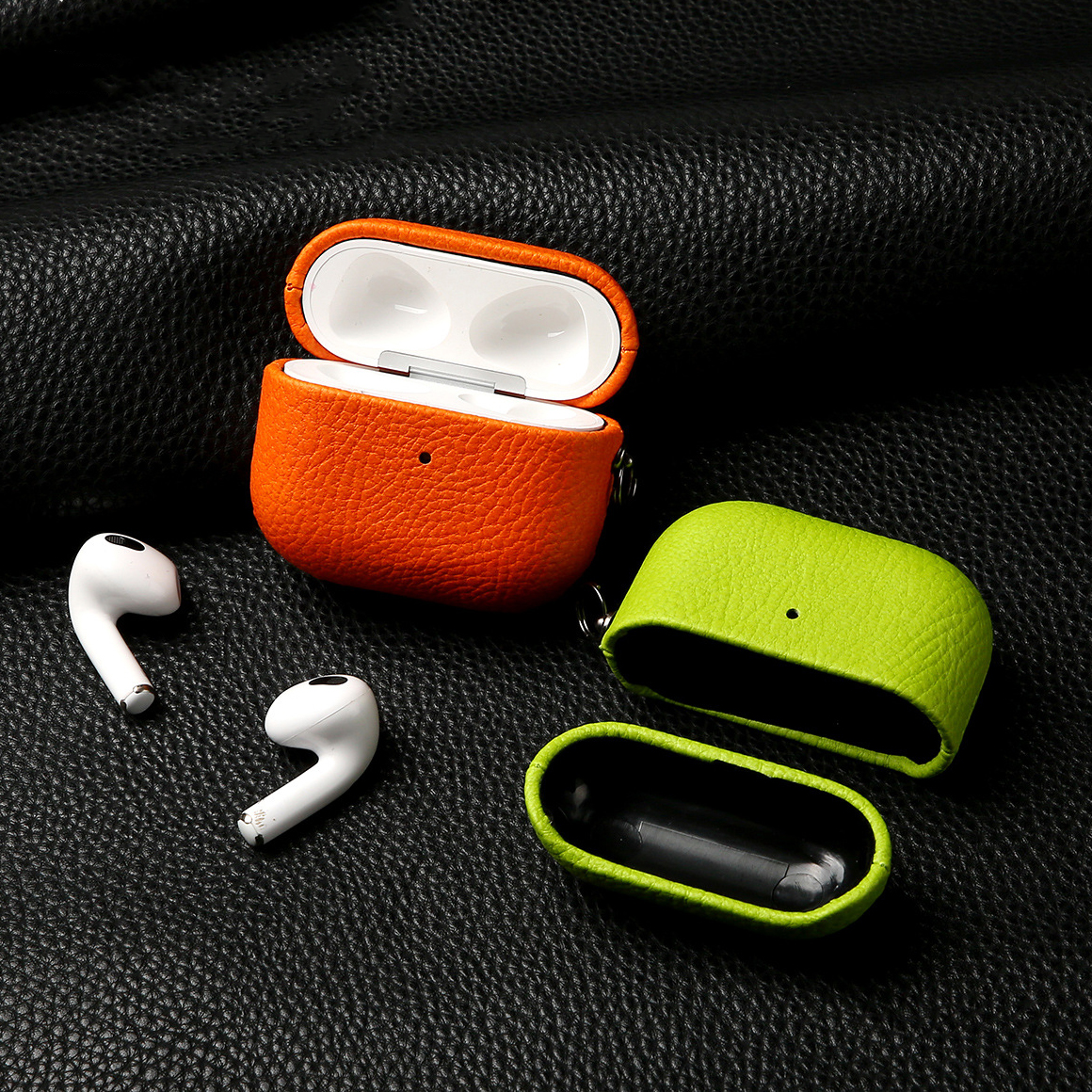 Bao Case Ốp Hybrid da PU Neon cho Airpods Pro 2 / Airpods 4 - Hàng Chính Hãng