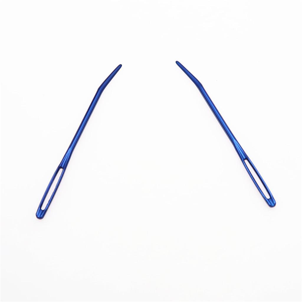4 Pieces Aluminium Large-eye Bent Tip Tapestry Darning Needle DIY Knitting Craft