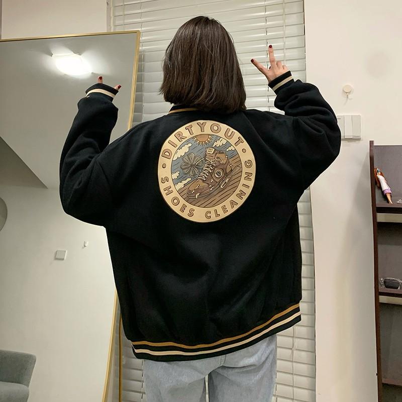 Áo bomber nữ form rộng, áo khoác nữ bóng chày form rộng mặc nhà đi chơi đi học oversize thời trang ulzzang hàn quốc