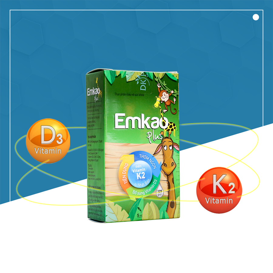 Thực phẩm bổ sung Vitamin D3K2 Emkao Plus - DK Pharma