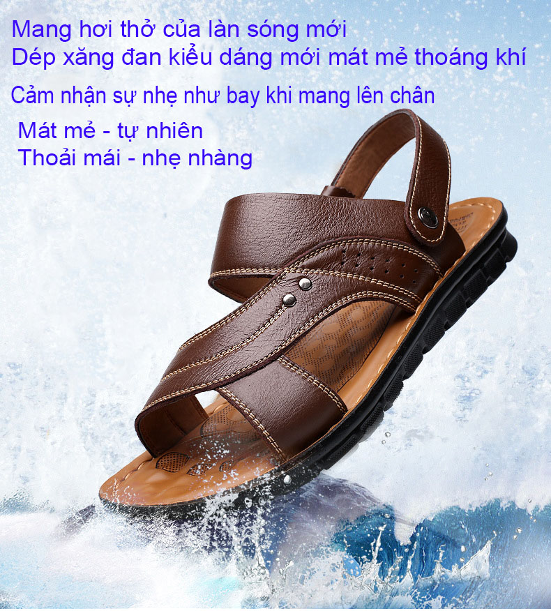 Giày Sandal phong cách thời trang  Nhật Bản đế mềm chất liệu da bò thật phù hợp với các mùa trong năm mã 12129