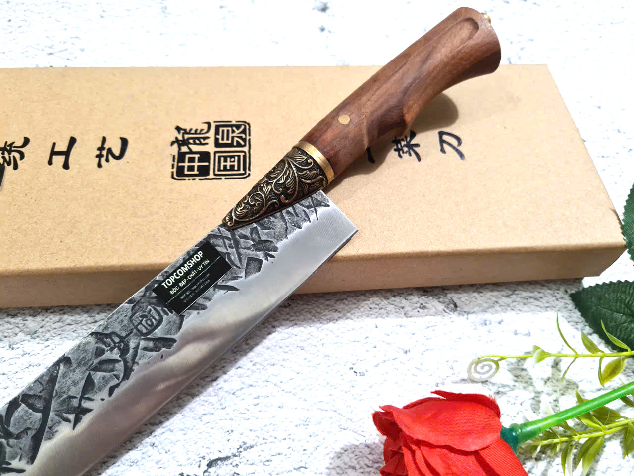 DAO BẾP - DAO THÁI HOA VĂN KHÂU ĐỒNG MÃ A2 DT157 NT topcomshop vn