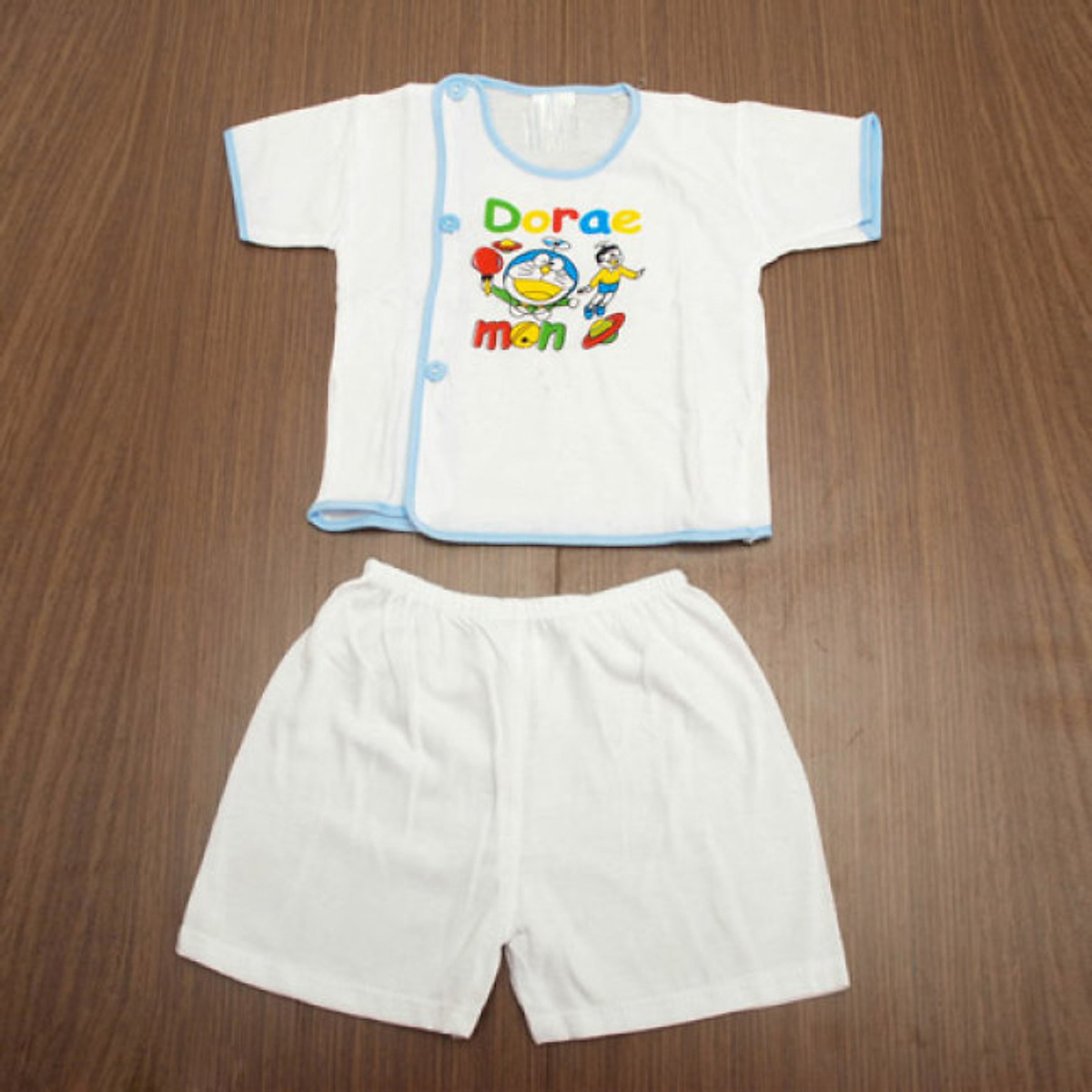 Combo 5 bộ quần áo cho bé sơ sinh (5 quần đùi trắng,5 áo bs tay ngắn trắng)(2-12kg)