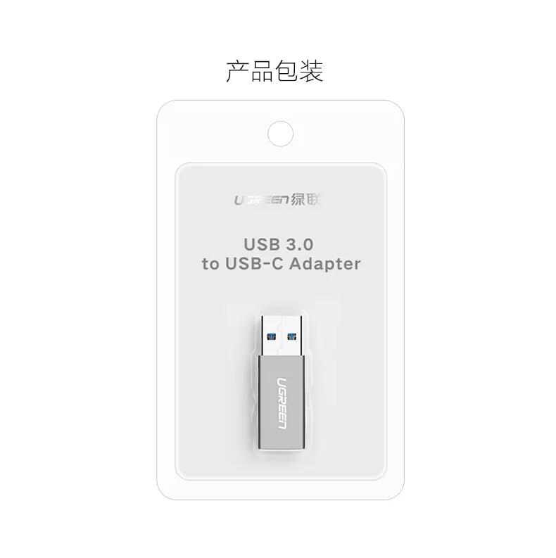 Ugreen UG30705US204TK Màu Xám Đầu chuyển đổi USB 3.0 sang TYPE C vỏ nhôm cao cấp - HÀNG CHÍNH HÃNG