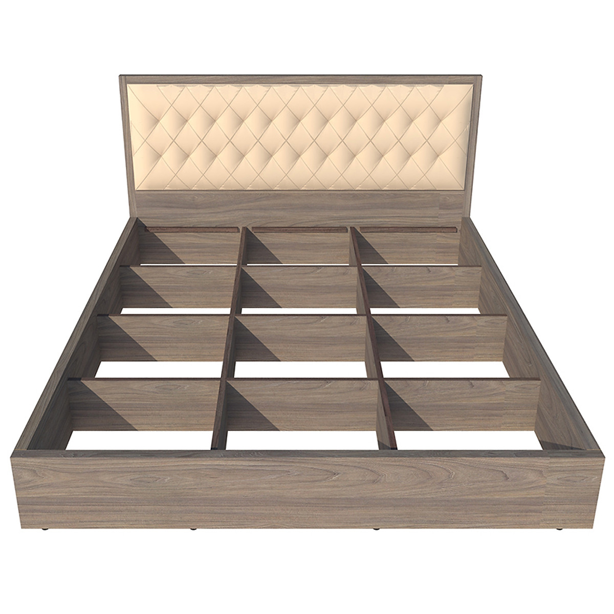 Giường ngủ cao cấp Tundo màu xám 160cm x 200cm
