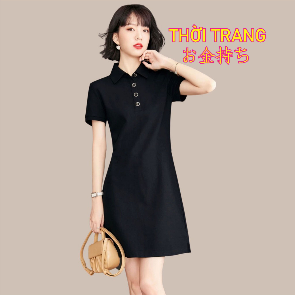 Váy polo dáng suông chất đẹp, form chuẩn Đầm nữ ôm body form cơ bản dễ mặc nhiều màu tôn dáng quyến rũ 594