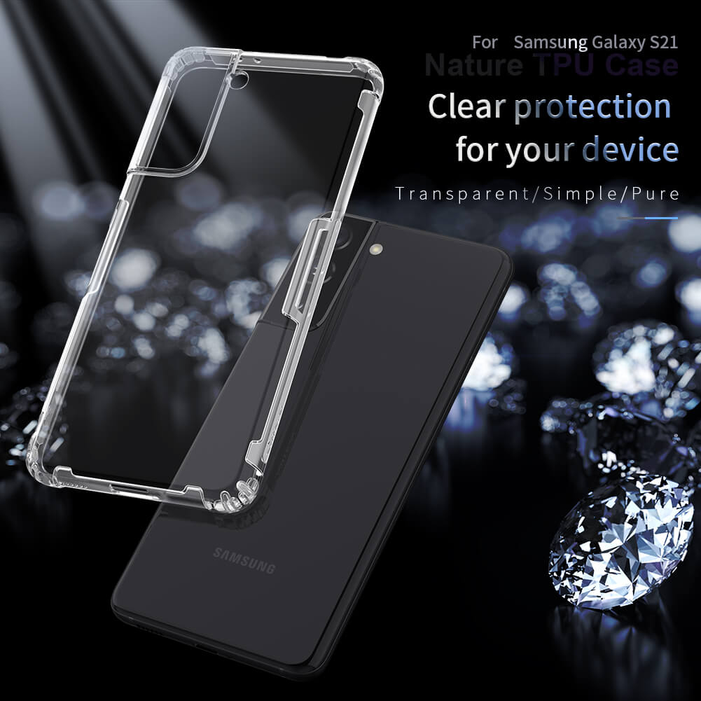Ốp lưng cho Samsung Galaxy S21 Ultra, S21 Plus, S21 Silicon TPU Nillkin trong suốt, chống sốc - Hàng nhập khẩu
