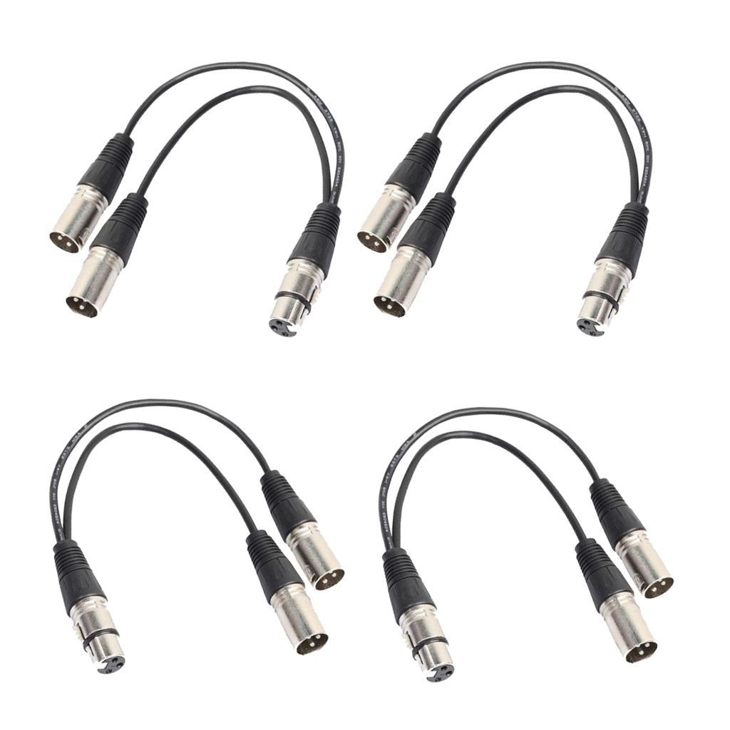 4x 3 Pin XLR Female to Dual XLR Male Balanced Microphone Splitter Cable